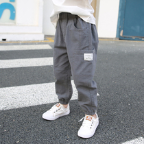 Boy anti-mosquito pants thin summer children foreign-made cotton and linen loose trousers childrens autumn overalls boys pants tide
