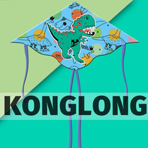 Tyrannosaurus rex kite children kite Weifang new 2022 small triangle long tail double tail cartoon dinosaur kite good