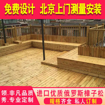 Hot sale solid wood anticorrosive wood floor flower trough outdoor floor carbonized wood fence imported pineapple grid floor grape rack