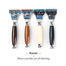 German quality men's manual retro razor old resin handle razor with base set
