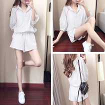 Hong Kong 2022 Summer New Casual Suit Women Fashion Loose Running Sportswear Korean Version Comfort Two Suits