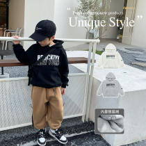 Yuanyuan home children's clothing winter 2021 new children's clothing plus velvet padded boy hooded jacket Korean style