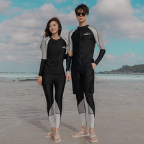 Couple swimwear Mens and womens long-sleeved trousers Sunscreen wetsuit Full body swimsuit Womens five-piece set Mens three-piece set quick-drying