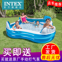 intex inflatable swimming pool childrens home swimming pool transparent thick baby family swimming bath pool