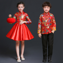 Spring Festival new childrens evening gown host fluffy skirt male and female models walk the show to serve princess dresses
