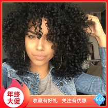 Black wig female small volume explosion headgear African European and American short hair corn hot exaggerated modeling performance of foreigners