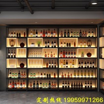 Custom Wine Cabinet Wine Rack Wine Rack Wine Bar Floor Red Wine Rack Spirits Foreign Wine Beer Containing Shelf Luminous Show