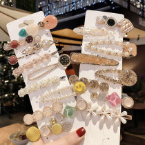 Hairpin back of the head headdress hair clip Korean ins broken hair top clip Simple side clip word clip girl hair clip