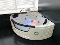 Luxury adult triangle fan-shaped double bathtub Surfing acrylic jacuzzi constant temperature heating 1 381 5