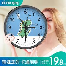 Clock wall clock Living room household fashion clock wall-mounted cartoon decoration modern simple wall-mounted watch electronic quartz clock