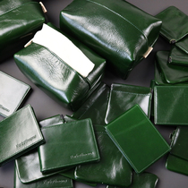 Defective product dark green wax cowhide leather camera bag storage bag card bag bag bag bag ZV1 black card X100V