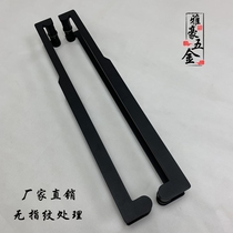 Chinese antique door handle frameless glass door wooden European large door handle black sliding door aluminum alloy Auspicious Cloud