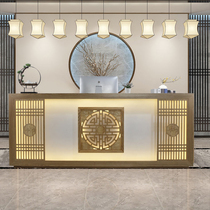 New Chinese cashier embossed retro bar table Teahouse Bed and breakfast Reflexology health and beauty restaurant front desk reception desk