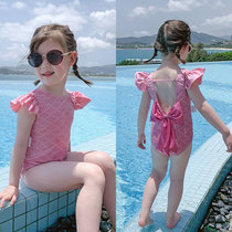 Girls swimsuit 2021 New Style fashion swimsuit one-piece swimsuit summer swimming clothes solid color comfortable cool