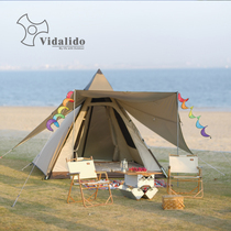 vidalido outdoor camping Indian pyramid automatic tent sunshade sunscreen double-layer rainproof spire tent