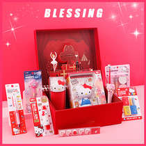 Birthday gifts Hello Kitty Hello Kitty girl cute stationery set gift box Melody gift blind box High-end net red school primary and secondary school students prizes Hand account with bag