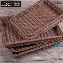  Fruit basket handmade bamboo basket simple props snacks European-style woven bread basket outdoor fresh box snack basket