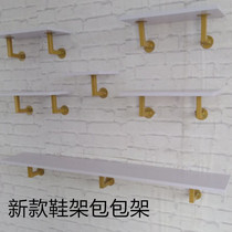 Gold Wall shoe shop shoe rack clothing store nail salon store display rack shop bag rack shoe shelf display rack
