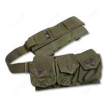 American B A R six joint tool bag bag army green equipment running bag Normandy webbing vintage