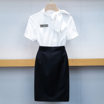 Short sleeve shirt package skirt professional suit femininity work suit Hotel dining bar front desk working dress female summer