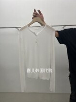 ldee-A South Korea Dongdaemun 2022 summer new round neck slim fashion long-sleeved all-match simple T-shirt