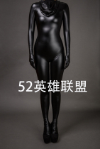 All-inclusive black stretch leather zentai tights PU leather sexy zentai All-coated can be customized