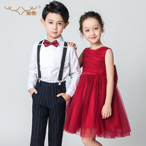 Childrens dress suit female flower girl boy young host show girl princess dress