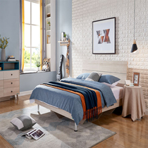 Double bed Quanyou home bedroom furniture modern simple board wood color (excluding delivery) home