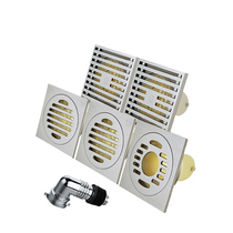 Submarine floor drain deodorant body All copper brushed surface floor drain Fast drainage Four anti-floor drain shower toilet kitchen