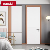  TATA wooden door simple interior door Bedroom door solid wood composite paint-free door whole house custom DM001 TCZ