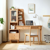 Lins wood oak solid wood frame desk Nordic style home Bookbox combination study desk JU1V-A