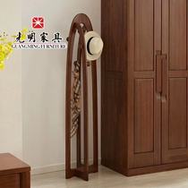 Guangming furniture solid wood coat rack hanger modern Chinese coat rack creative wooden hall coat rack