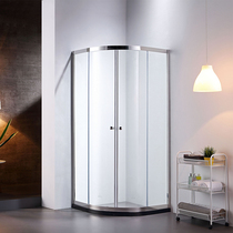 Gold bathroom simple corrosion resistant material frame temperature difference tempered glass shower room 05222