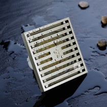 Submarine floor drain LTK50-10 Shower area pure copper nickel-plated brushed deodorant floor drain large displacement without stagnant water