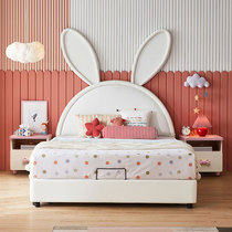 Lins wood industry childrens bed girl princess bed girl room solid wood frame single net red rabbit bed furniture LS225