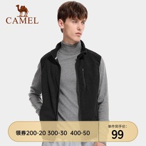 Camel outdoor fleece vest jacket 2021 autumn plus velvet thickened solid color sports fleece vest men and women
