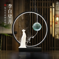 Reverse flow incense burner Ceramic lamp Household indoor entrance tea table Zen plate Incense sandalwood incense stove Home decoration ornaments