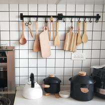 Kitchen rack storage rack spatula storage rack non-perforated wall hanging seasoning rack wall adhesive hook pot spoon storage rack