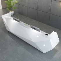 Simple modern company paint front desk desk Beauty salon reception desk Creative bar shaped cashier customization
