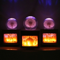 Dandelion paper carving night light rotating music box Crystal ball music box Girl best friend Birthday gift Valentines Day