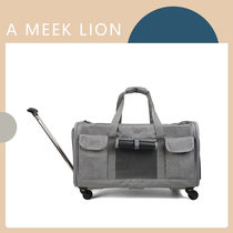 Cat Bag Out Portable Summer Pet Pull Bar Box Detachable Universal Wheel Breathable Foldable Large Capacity Pet Bag