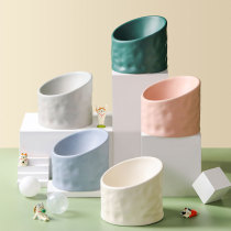 Pet Ceramic Bowl Cat Bowl High foot inclined opening to protect the cervical dog Bowl Food Basin Anti-Cat Food Basin Water Bowl