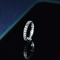 Live Special Shoot Moissanite Diamond hollow hollow silver inlaid real mouth ring