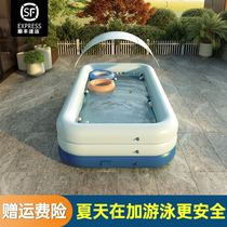 Canvas King King pool home children with awning inflatable pool 10 years old family pool equipment Outdoor