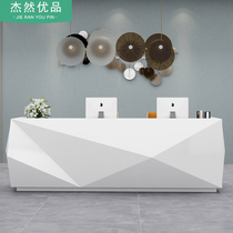 Paint front desk table Beauty salon reception Curved early education kindergarten intermediary training education workbench Custom bar