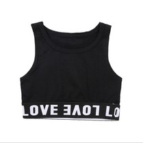 Childrens performance clothing 2021 childrens female umbilical vest Modern girl hip-hop hip-hop solid color jazz dance top