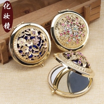 Makeup mirror double-sided folding portable cosmetic mirror small round mirror carry-on bag mirror desktop mirror magnifying glass