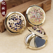 Makeup mirror double-sided folding portable cosmetic mirror small round mirror with bag mirror desktop magnifying mirror