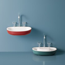 Creative sink sink faucet double drain soap box pool pool non-perforated soap storage rack tray