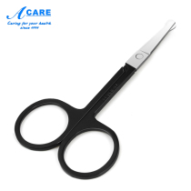 Round head nose hair scissors trimmer mens and womens stainless steel shaving nostril hair cleaner manual small scissors to cut nose hair